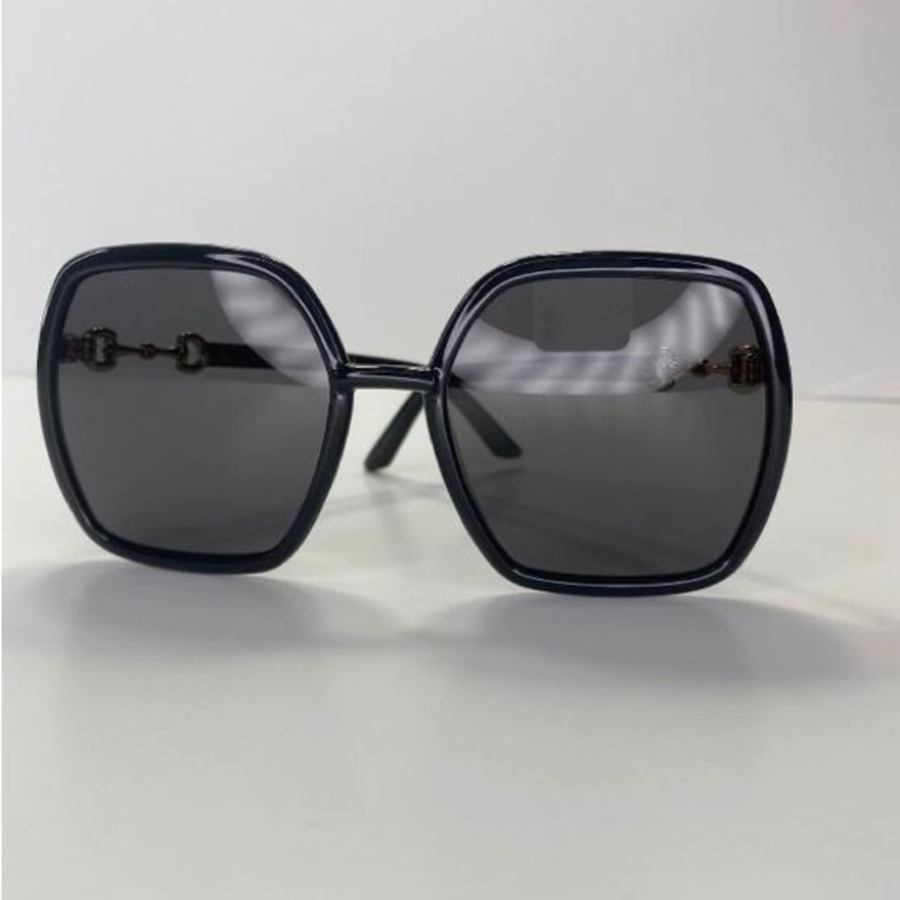 New 💯 Authentic Gucci Black Grey Square Ladies Gg0890s 001 55 Sunglasses - Picture 4 of 16